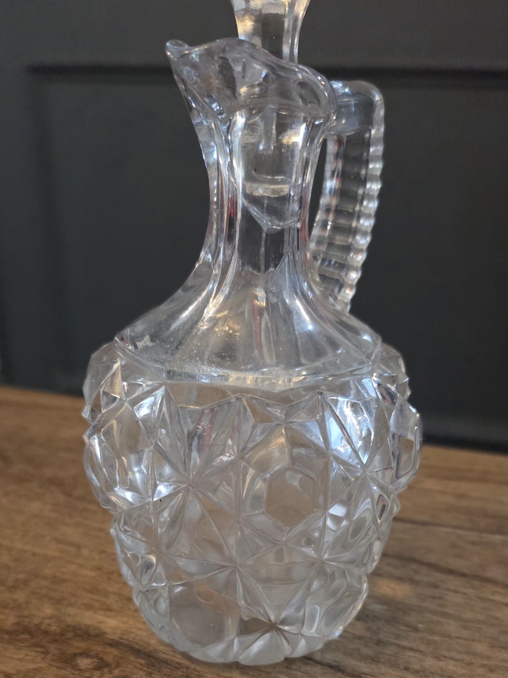 Big Button Cruet Clear Glass